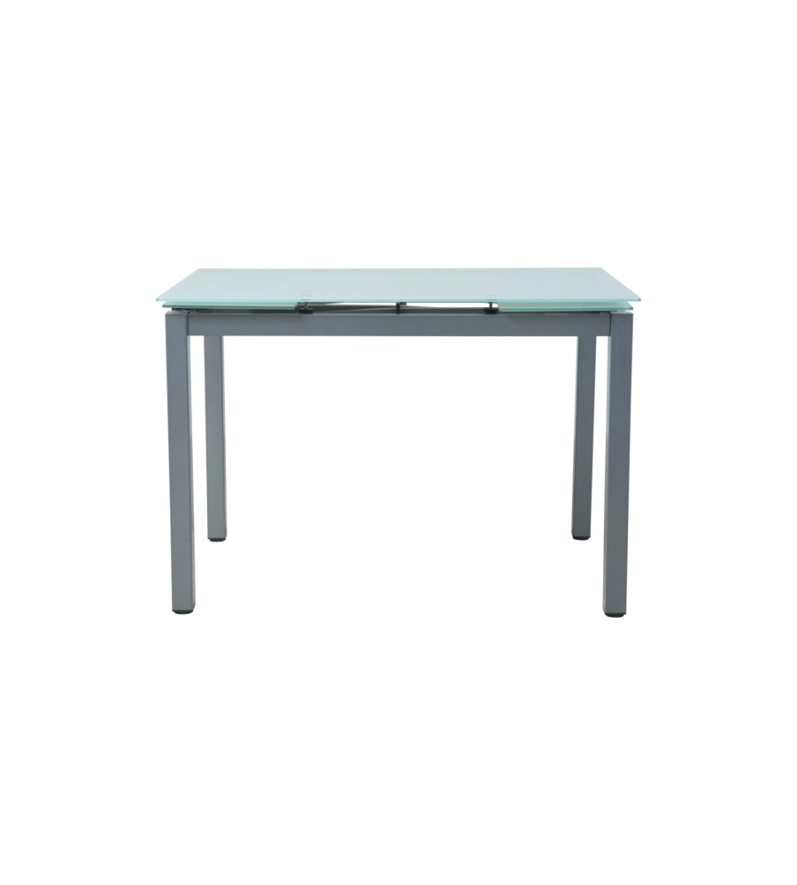 SET PRANZO BELLAHOME "MINORCA" GRIGIO CON TAVOLO ESTENSIBILE IN VETRO 4 SEDUTE